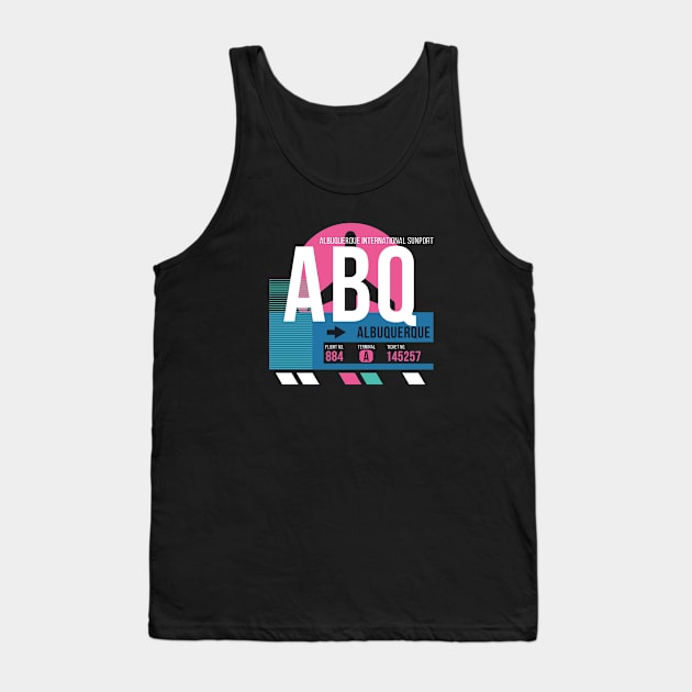 Albuquerque (ABQ) Airport // Sunset Baggage Tag Tank Top by Now Boarding